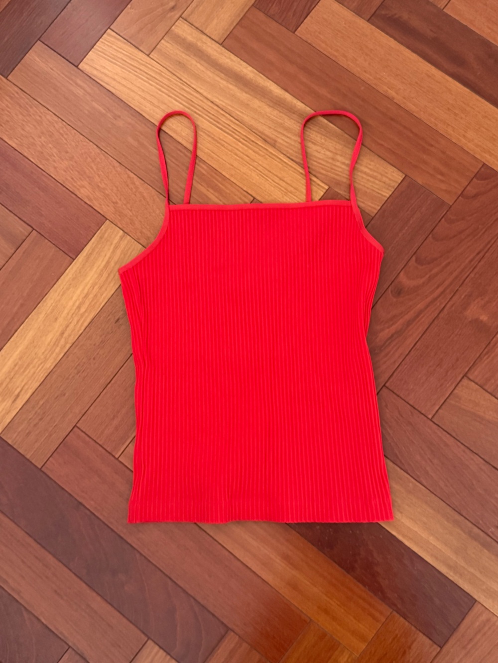 Wilfred Red Ribbed Spaghetti-Strap Camisole